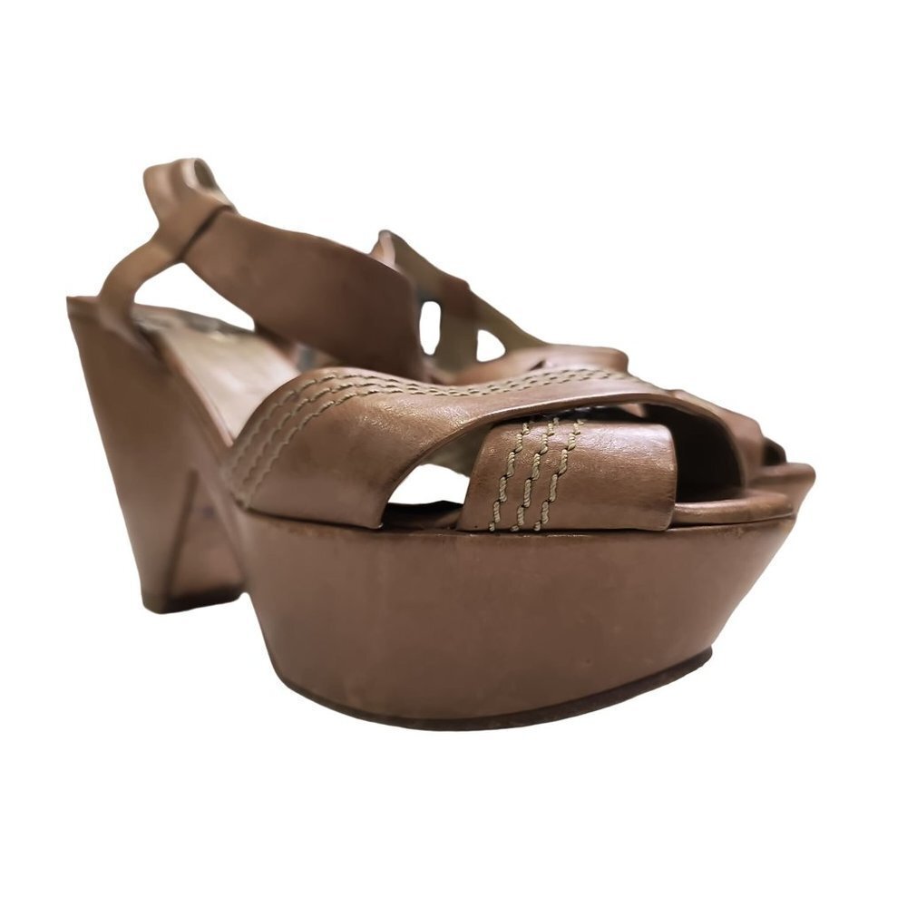 Vintage Chloe leather Wedge sandals Size 39.5 US Size US shoe size‎ 8.5. - Picture 2 of 13
